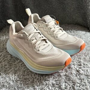 Avia Women's Light Grey Mesh Sneakers with Orange Toe Women's 7.5 Lace up New